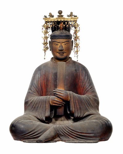 国宝《聖徳太子および侍者像のうち聖徳太子》(平安時代・保安2年 1121年、法隆寺蔵館)