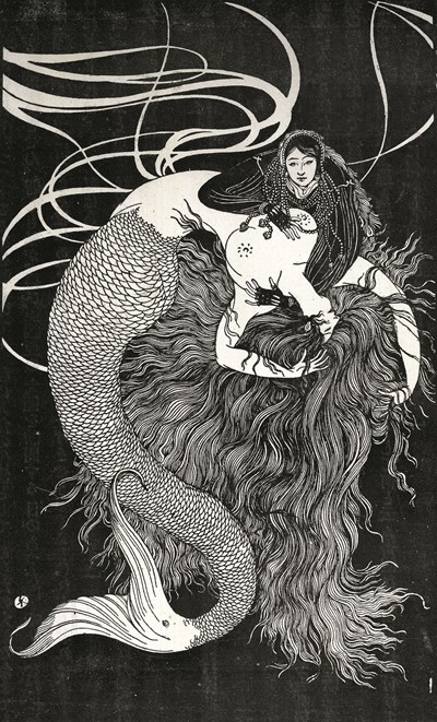 “水島爾保布《谷崎潤一郎『人魚の嘆き・魔術師』(春陽堂、大正8年)挿絵》(1919・大正8年、弥生美術館蔵)”