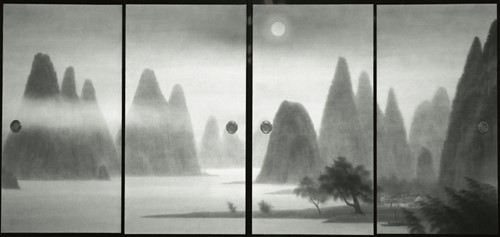 《唐招提寺御影堂障壁画 桂林月宵》部分（1980年、唐招提寺蔵）