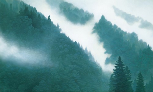 《唐招提寺御影堂障壁画 山雲》部分（1975年、唐招提寺蔵）